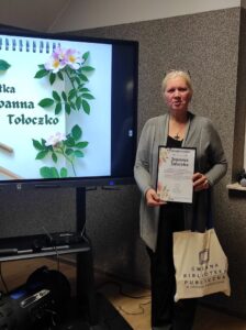 Spotkanie autorskie z Joanną Tołoczko w Gminnej Bibliotece Publicznej w Krypnie